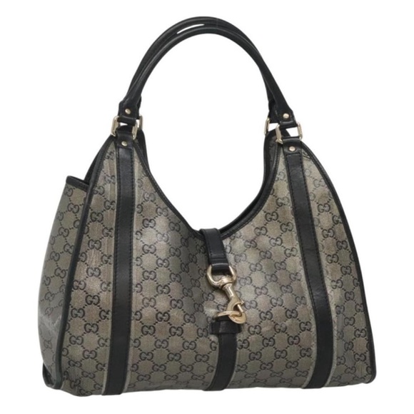 Gucci Handbags - Gucci Jackie Coated Canvas Gold Horsebit